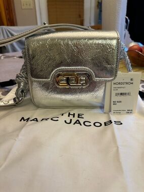 Marc Jacobs Silver J link mini metallic shoulder bag